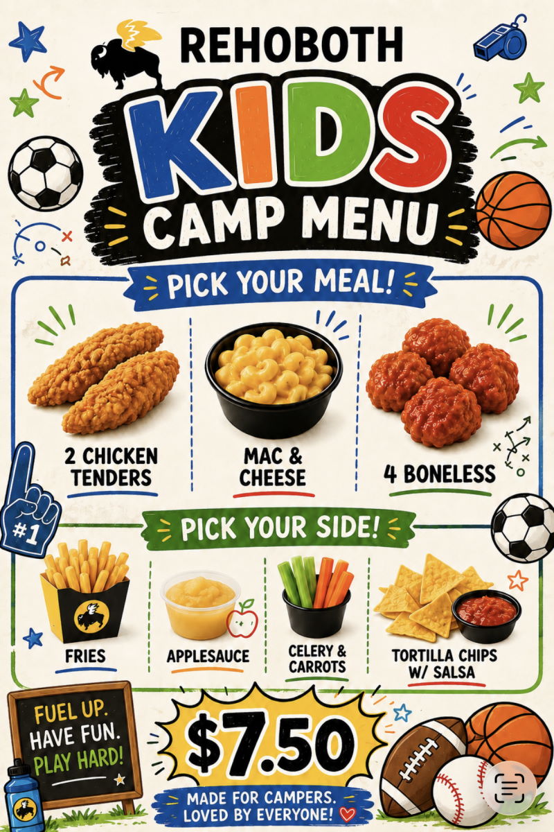 Rehoboth Kids Camp Menu